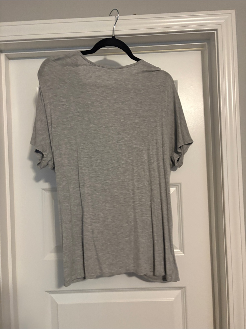 Women’s  Lightweight Grey Short-Sleeve T-Shirt with low knotted back